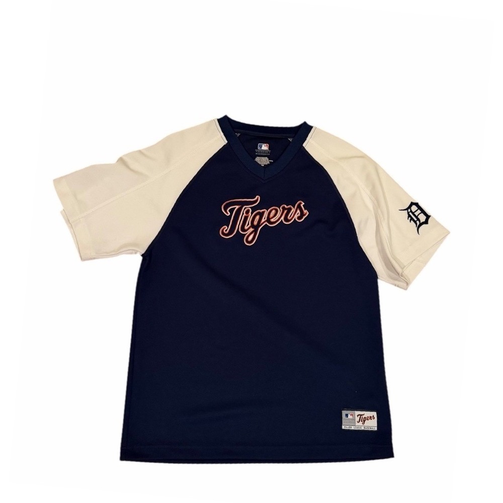 Detroit Tigers Jersey Shirt-MLB Genuine‎ Merchandise Navy Blue/White Mens Size M